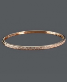 Sweet, stackable sparkle. Trio by Effy Collection's subtly shimmering bangle features dozens of round-cut diamonds (5/8 ct. t.w.) set in trendy, 14k rose gold. Wear this style alone or pair it with other bangles for an ultra-chic layered look. Approximate diameter: 2-3/8 inches. Sweet, stackable sparkle. Trio by Effy Collection's subtly shimmering bangle features dozens of round-cut diamonds (5/8 ct. t.w.) set in trendy, 14k rose gold. Wear this style alone or pair it with other bangles for an ultra-chic layered look. Approximate diameter: 2-3/8 inches.