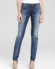 Generous fading and subtle distressing lend a well-loved vintage patina to these True Religion jeans, cut in a slightly slouchy skinny silhouette. Generous fading and subtle distressing lend a well-loved vintage patina to these True Religion jeans, cut in a slightly slouchy skinny silhouette.