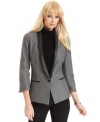 With subtle sparkles and faux-leather trim, this W118 by Walter Baker blazer is a fall must-have layering piece!
