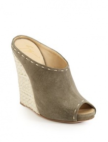 THE LOOKPeep-toe suede upperContrast stitchingTHE FITEspadrille heel, 5 (125mm)Manmade platform, ½ (15mm)Compares to 4½ heel (115mm)THE MATERIALSuede upperLeather lining and soleORIGINMade in Italy THE LOOKPeep-toe suede upperContrast stitchingTHE FITEspadrille heel, 5 (125mm)Manmade platform, ½ (15mm)Compares to 4½ heel (115mm)THE MATERIALSuede upperLeather lining and soleORIGINMade in Italy