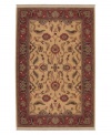 Classic design merges with easy going elegance in a collection that combines timeless elements without the formal styling. The scrolling vine and blossom design is punctuated with oversized palmettes and serrated leaves. Each is woven in premium full worsted New Zealand wool. Created with the magnificent look of a hand knotted rug, bordered with multiple, mellow colors and hand washed for a soft, lustrous, vintage look that's at home in any decor.