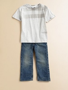 This distressed cotton pair is perfect for lounging around the house or town.Button waistBelt loopsZip flyFive-pocket styleGrommet trimBack yoke with logo patchLoose fitCottonMachine washImported Please note: Number of buttons and grommets may vary depending on size ordered. This distressed cotton pair is perfect for lounging around the house or town.Button waistBelt loopsZip flyFive-pocket styleGrommet trimBack yoke with logo patchLoose fitCottonMachine washImported Please note: Number of buttons and grommets may vary depending on size ordered.