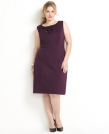 Be an image of professional-chic in Charter Club's sleeveless plus size sheath dress, accented by an embellished neckline. (Clearance) Be an image of professional-chic in Charter Club's sleeveless plus size sheath dress, accented by an embellished neckline. (Clearance)
