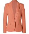 Perfect for chic days at the office, Rachel Zoes twill blazer is equally flattering and sharp - Notched collar, long sleeves, buttoned cuffs, single button closure, flap pockets, back vent - Tailored fit - Team with button-downs and slim fit trousers, or with a feminine silk tee and pencil skirt