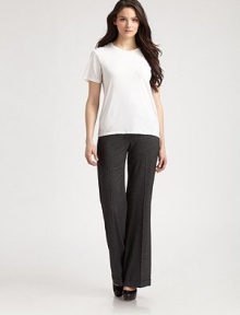 A perfectly tailored design with front and back seams and classic cuffed hems Hook-and-eye closureZip flyBelt loopsCuffed hemFront and back seamsInseam, about 33 69% polyester/26% viscose/5% elastaneDry cleanImported A perfectly tailored design with front and back seams and classic cuffed hems Hook-and-eye closureZip flyBelt loopsCuffed hemFront and back seamsInseam, about 33 69% polyester/26% viscose/5% elastaneDry cleanImported