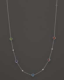 Stations of diamonds and brilliant gemstones dot a sterling silver chain. By Ippolita. Stations of diamonds and brilliant gemstones dot a sterling silver chain. By Ippolita.