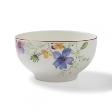 Crafted from premium porcelain, the Mariefleur French rice bowl boasts a refreshingly modern watercolor design with bright pinks, light greens and sunny yellows. Crafted from premium porcelain, the Mariefleur French rice bowl boasts a refreshingly modern watercolor design with bright pinks, light greens and sunny yellows.