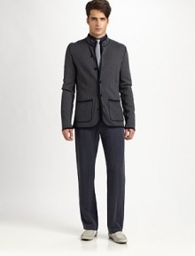 Lightweight trouser tailored in a supremely soft cotton blend for the perfect combination of luxury and leisure.Flat-front styleSide slash, back flap pocketsFront coin pocketInseam, about 3456% silk/44% linenDry cleanImported Lightweight trouser tailored in a supremely soft cotton blend for the perfect combination of luxury and leisure.Flat-front styleSide slash, back flap pocketsFront coin pocketInseam, about 3456% silk/44% linenDry cleanImported