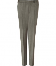 Classic style is effortlessly achieved with these sophisticated pants from Baldessarini - Flat front, belt loops, off-seam pockets, back welt pockets with button, slim fit - Pair with a matching blazer, a sleek button down, and dress shoes