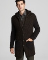 An inspired chunky cardigan coat expresses your discerning eye for fashion. From John Varvatos Star USA.