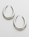 From the Glamazon Collection. Sleek hammered sterling silver in a long and elegant hoop design. Sterling silverLength, about 2.5Post backImported 