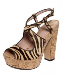 Set your inner wild child free when you step into Vince Camuto's safari-chic Deville Platform Sandals. Sultry zebra-print straps and a towering cork platform create a look that's perfect for prowling. Set your inner wild child free when you step into Vince Camuto's safari-chic Deville Platform Sandals. Sultry zebra-print straps and a towering cork platform create a look that's perfect for prowling.