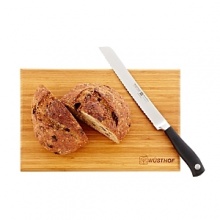 For nearly two centuries, Wüsthof has been crafting exceptionally strong, sharp and balanced cutlery. Forged in Germany from one piece of steel, each Wüsthof knife boasts superlative precision. The serrated edge of the bread knife cuts soft and crusty breads with aplomb. For nearly two centuries, Wüsthof has been crafting exceptionally strong, sharp and balanced cutlery. Forged in Germany from one piece of steel, each Wüsthof knife boasts superlative precision. The serrated edge of the bread knife cuts soft and crusty breads with aplomb.