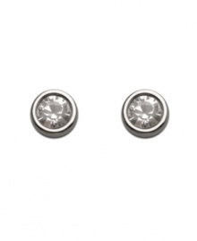 Add a little snap to your look when you slip on a pair of sparkling studs. Swarovski earrings feature a round-cut, bezel-set crystal set in silver tone mixed metal. Approximate diameter: 1/4 inch. Add a little snap to your look when you slip on a pair of sparkling studs. Swarovski earrings feature a round-cut, bezel-set crystal set in silver tone mixed metal. Approximate diameter: 1/4 inch.