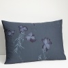 Edo-period inspired irises on rice paper done with grey bamboo printed on percale in colors of late evening. Duvet has hidden button closure. Duvets and shams are self-reversing.