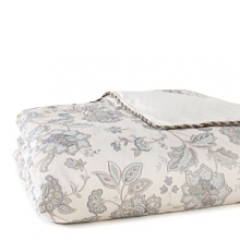 A soft palette and a floral print make this cotton comforter easy on the eyes. Features a striped print on reverse. A soft palette and a floral print make this cotton comforter easy on the eyes. Features a striped print on reverse.