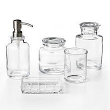 For more than 30 years, Waterworks has brought impeccable style, craftsmanship and service to the American Bath. The Apothecary Collection inspired from authentic apothecary jars, has been styled with generous dimensions appropriate for today's consumer needs. The durability of the heavy glass mixed with rounded, clean styling create the perfect mix for any bath environment. For more than 30 years, Waterworks has brought impeccable style, craftsmanship and service to the American Bath. The Apothecary Collection inspired from authentic apothecary jars, has been styled with generous dimensions appropriate for today's consumer needs. The durability of the heavy glass mixed with rounded, clean styling create the perfect mix for any bath environment.