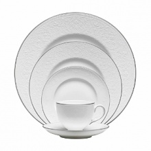 Designed to capture the classic bride, English Lace features a delicate lace motif inspired by the finest English embroidery. A shiny platinum band on each piece adds to the sophistication of this pattern, while a classic Leigh shape footed teacup adds timeless elegance. Designed to capture the classic bride, English Lace features a delicate lace motif inspired by the finest English embroidery. A shiny platinum band on each piece adds to the sophistication of this pattern, while a classic Leigh shape footed teacup adds timeless elegance.