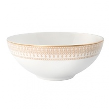 The Samarkand bone china collection by Villeroy & Boch combines stylish, exotic elements with timeless elegance. Precious golden bands and chains decorate this pure white bone china pattern. Warm ivory tones add a harmonious touch. Mix and match with the coordinating Mosaic designed dinner or salad plate for a look that is truly your own. The Samarkand bone china collection by Villeroy & Boch combines stylish, exotic elements with timeless elegance. Precious golden bands and chains decorate this pure white bone china pattern. Warm ivory tones add a harmonious touch. Mix and match with the coordinating Mosaic designed dinner or salad plate for a look that is truly your own.