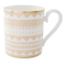 The Samarkand bone china collection by Villeroy & Boch combines stylish, exotic elements with timeless elegance. Precious golden bands and chains decorate this pure white bone china pattern. Warm ivory tones add a harmonious touch. Mix and match with coordinating Mosaic-designed pieces for a look that is truly your own. The Samarkand bone china collection by Villeroy & Boch combines stylish, exotic elements with timeless elegance. Precious golden bands and chains decorate this pure white bone china pattern. Warm ivory tones add a harmonious touch. Mix and match with coordinating Mosaic-designed pieces for a look that is truly your own.