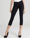 7 For All Mankind Jeans - Crop Skinny Jeans in Blue Black Night Wash