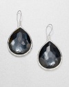 From the Wonderland Collection. Rich, faceted hematite doublet set in hammered sterling silver in a teardrop design. Hematite doubletSterling silverDrop, about 1.7Hook backImported 