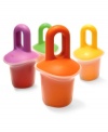 Create a homemade popsicle with the juices of your choice, then hide fruits or other sweet treats in the hollow center for a delicious surprise. Cleverly designed, these space-savers store separately, fitting in the open areas of your freezer, and feature lipped edges and drip bowls, so you can wipe your hands clean of stickiness. 1-year warranty.