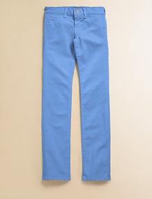 A classic pair of every day jeans gets an update in a pretty new hue.Button closureWaistband with belt loopsZip fly5-pocket styling98% cotton/2% spandexMachine washImported A classic pair of every day jeans gets an update in a pretty new hue.Button closureWaistband with belt loopsZip fly5-pocket styling98% cotton/2% spandexMachine washImported