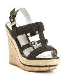 Click your heels together and wish to go glam. The Chanel sandals by XOXO will have you there in a snap with their glittery braided straps and wedge heel featuring cork and woven espadrille detailing. Click your heels together and wish to go glam. The Chanel sandals by XOXO will have you there in a snap with their glittery braided straps and wedge heel featuring cork and woven espadrille detailing.