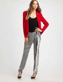 A textile-rich motif on woven silk, slouchy and pleated for a distinctive silhouette.Crossover side-tie frontTapered legsRise, about 9Inseam, about 34SilkDry cleanImportedModel shown is 5'9½ (176cm) wearing US size 4.