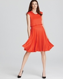 Boasting a blaze of delicate pleats, this Z Spoke Zac Posen dress sets your cocktail style afire. Garnish with gold accents and move vibrantly through your night. Boasting a blaze of delicate pleats, this Z Spoke Zac Posen dress sets your cocktail style afire. Garnish with gold accents and move vibrantly through your night.