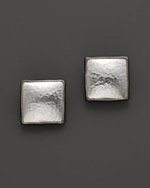 Bold hammered white silver squares, framed with black silver accents. By Gurhan. Bold hammered white silver squares, framed with black silver accents. By Gurhan.