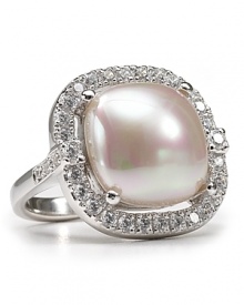 Majorica's striking pearl cocktail ring is a modern way to way wear pearls, sure to add a luminous touch to every look. Majorica's striking pearl cocktail ring is a modern way to way wear pearls, sure to add a luminous touch to every look.