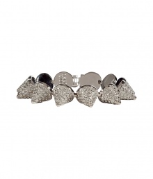 Encrusted in twinkling crystals, this cone-shaped silver-plated bracelet from New York Jewelry designer Eddie Borgo will add stylish impact to any look - Silver-plated cone-shaped spike bracelet with pave crystal embellishment - Pair with a figure-hugging cocktail sheath or an elevated jeans-and-tee ensemble Encrusted in twinkling crystals, this cone-shaped silver-plated bracelet from New York Jewelry designer Eddie Borgo will add stylish impact to any look - Silver-plated cone-shaped spike bracelet with pave crystal embellishment - Pair with a figure-hugging cocktail sheath or an elevated jeans-and-tee ensemble