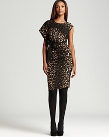 In forever-chic leopard print, this Lafayette 148 New York dress enlivens your executive style with a modern, asymmetric silhouette. Tame the exotic piece with classic pumps. In forever-chic leopard print, this Lafayette 148 New York dress enlivens your executive style with a modern, asymmetric silhouette. Tame the exotic piece with classic pumps.