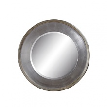Add a contemporary accent to your home with this stylish mirror. Round with silverleaf details. Add a contemporary accent to your home with this stylish mirror. Round with silverleaf details.
