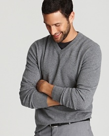 Handsome as ever, the classic V-neck in uncommonly soft cashmere ensures a powerful presentation that expresses style and refinement. Combine with a button-down and luxe silk tie for a dynamic ensemble. Handsome as ever, the classic V-neck in uncommonly soft cashmere ensures a powerful presentation that expresses style and refinement. Combine with a button-down and luxe silk tie for a dynamic ensemble.