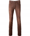 Stylish jeans made ​.​.of washed brown stretch cotton are a great alternative to your traditional blue jeans - Stylish slim-cut, with narrow, straight leg creates a comfortable and casual look perfect for everyday - Wear with a polo shirt and sneakers or a button up, cashmere pullover and favorite boots