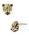 Get spotted in Juicy Couture with this pair of stud earrings. Crafted of brass with cubic zirconia stones, they're completely fierce.