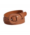 Cinch your look in style with this calfskin belt from Ralph Lauren Collection - Supple leather belt with rounded buckle - Pair with jeans, a boho-inspired blouse, and heels