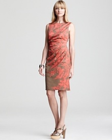 Fashioned in crisp cotton, this Anne Klein Dress sheath dress flaunts a tropical floral print for fresh summer style. Fashioned in crisp cotton, this Anne Klein Dress sheath dress flaunts a tropical floral print for fresh summer style.
