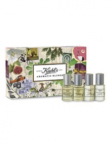 A fragrant journey around the world. Inspired by our longstanding tradition of sourcing the world over for the most unique, efficacious ingredients, we are delighted to introduce an enticing range of uniquely fragrant body formulas: Kiehl's Aromatic Blends. With each scent pairing, prepare to be guided on a wonderfully fragrant journey to the source of our aromatic ingredients. Made in USA. 0.3 oz. A fragrant journey around the world. Inspired by our longstanding tradition of sourcing the world over for the most unique, efficacious ingredients, we are delighted to introduce an enticing range of uniquely fragrant body formulas: Kiehl's Aromatic Blends. With each scent pairing, prepare to be guided on a wonderfully fragrant journey to the source of our aromatic ingredients. Made in USA. 0.3 oz.