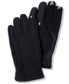 Now you'll never have to put down that smartphone. Isotoner Smart Touch Tech Gloves combine cozy fleece lining with high-tech stretch fabric woven with touch screen-compatible conductive thread on the index finger, middle finger, and thumb of each hand.