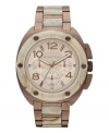 Natural tones blend with industrial structure on this original watch from Michael Kors.