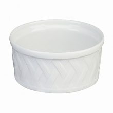 Traditional basket weave pattern made from white French Limoges porcelain. Traditional basket weave pattern made from white French Limoges porcelain.