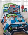 Thomas the Tank Engine and friends are all set to go in fun hi-tech colors and bright, smiling prints. These sheets feature more images of Thomas' pals set over a cool blue background, creating a real relaxing train ride.