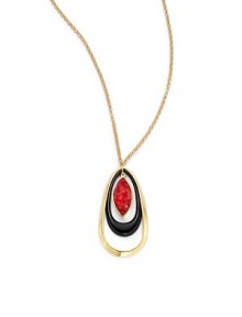 THE LOOKBull's eye teardrop pendantMarquis druzy accentResin teardrop detail Circle chainGoldplated brass settingLobster claspTHE MEASUREMENTPendant length, about 2.75Length, about 35ORIGINMade in USA THE LOOKBull's eye teardrop pendantMarquis druzy accentResin teardrop detail Circle chainGoldplated brass settingLobster claspTHE MEASUREMENTPendant length, about 2.75Length, about 35ORIGINMade in USA