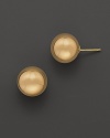 From the Pallini collection, large stud earrings in yellow gold. With signature ruby accent. Designed by Roberto Coin.