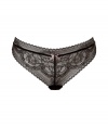 Super sexy Meet Me at the Metro charcoal lace thong - Elegant supermodel-approved lace thong made of Polyamide and Elastane - Comfortable and sultry - Vintage-inspired lace with bow detail - Perfect under every outfit