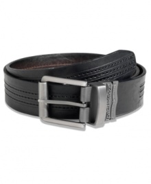 Add some rugged style to your casual look with this leather belt from Levi's. Add some rugged style to your casual look with this leather belt from Levi's.